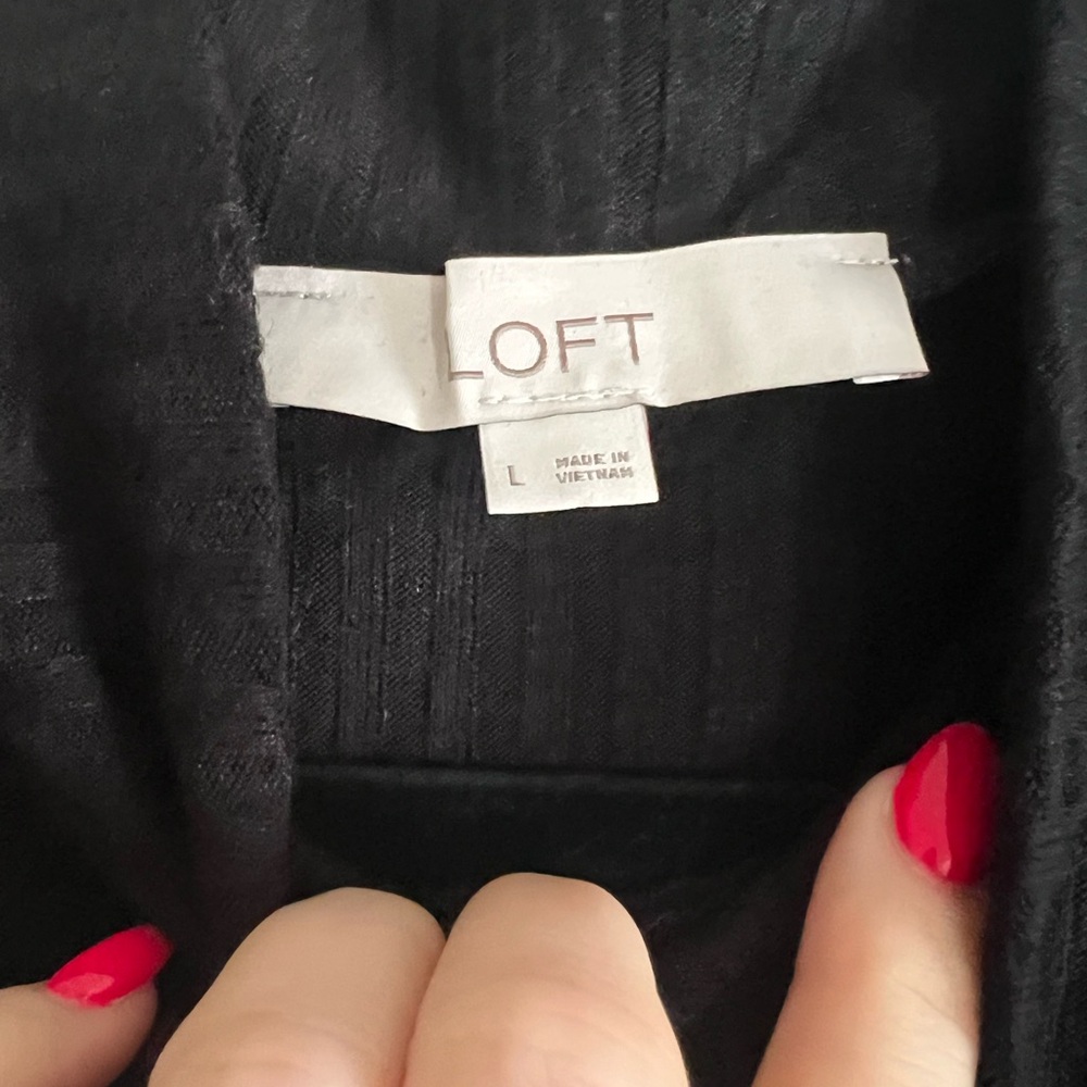 Loft Black Ribbed Long Sleeve Dress - Picture 3 of 6